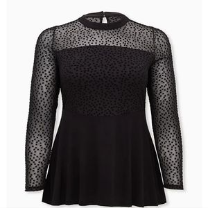 NWT TORRID BLACK STAR MESH TOP 2X
